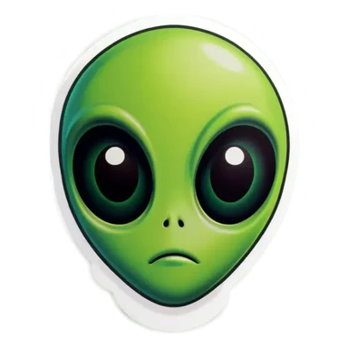 An alien emoji with a green-colored head sticker