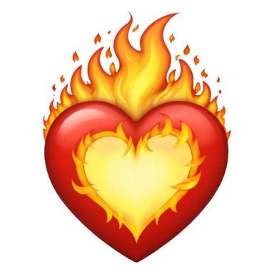 Make the heart on fire emoji white please  sticker