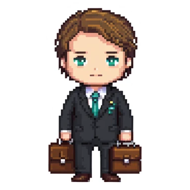 chibi businessman in suit with briefcase sticker