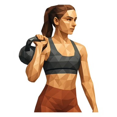 sport girl with kettlebell sticker
