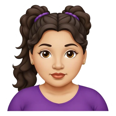  plus size light skin latino women with wavy dark hair in pony tail flat wide nose  sticker