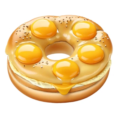 Scrambled egg on a bagel sticker