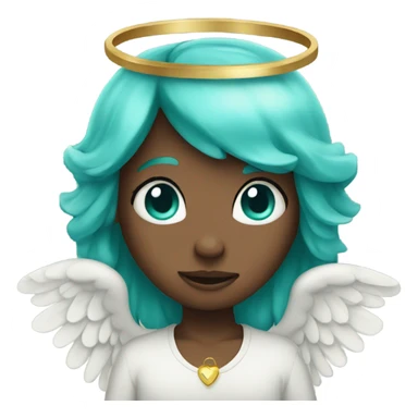 An angel with a turquoise heart sticker