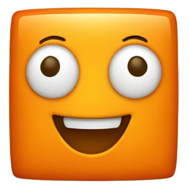 orange square with happy face sticker