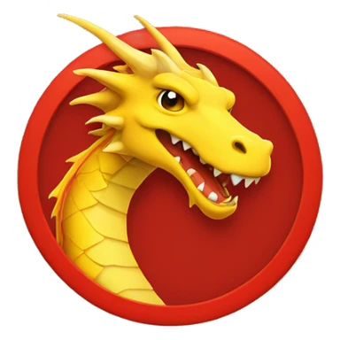 Yellow dragon in red circle sticker