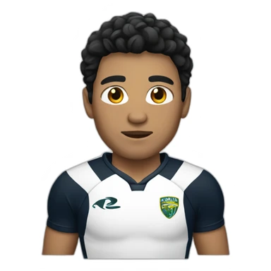 white rugby player black hair sticker
