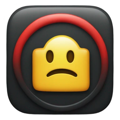 Wavy Black and red rectangle with yellow circle in the middle  sticker