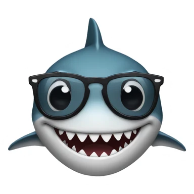 shark with glasses  sticker