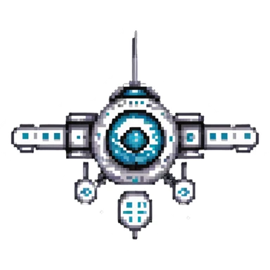 1960s retro space cruiser with round portholes sticker