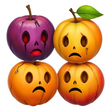 simple rotten fruits, no faces, no people  sticker