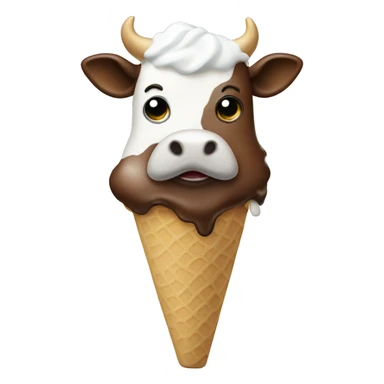 ice cream cow sticker