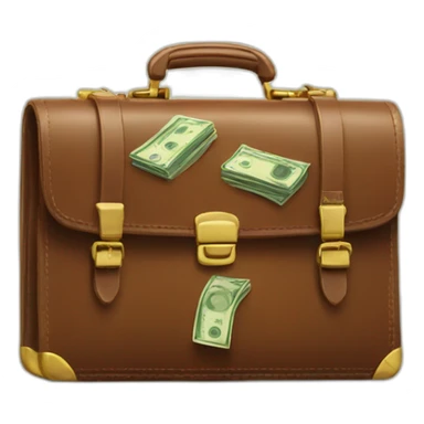 briefcase with money sticker