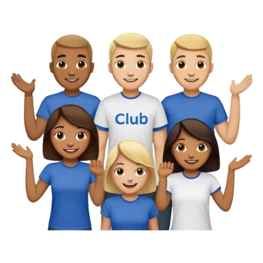 Group of people wearing tshirts that say club sticker
