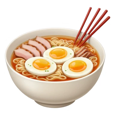 ramen bowl with one chopsticks sticker