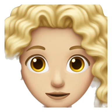 white girl with really curly very long blonde hair sticker