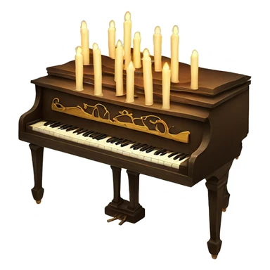 vintage piano with melted candles on top sticker