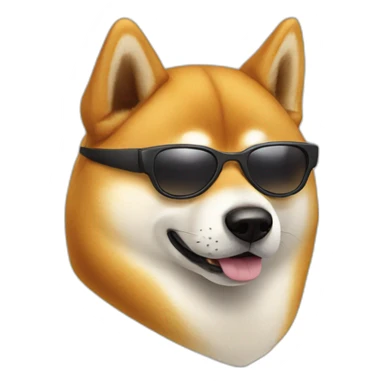 shiba inu wearing sunglasses sticker