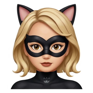 Jennifer Lawrence, in a black cat costume sticker