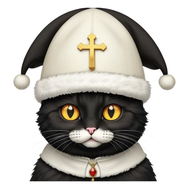 Black  pope cat sticker