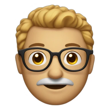 Chauve avec des lunettes gros nez sticker