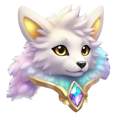 Shiny Sparkly Colorful Fluffy beautiful fantasy Kawaii Ethereal Anthro Sona Nebula-Crystal-Fakemon-animal sticker