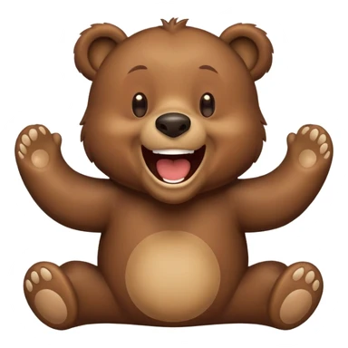 Realizamr un emoji de un oso riéndose  a carcajadas como este emoji 🤣 sticker