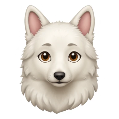 White Shepard with short fur and Brown eyes sticker