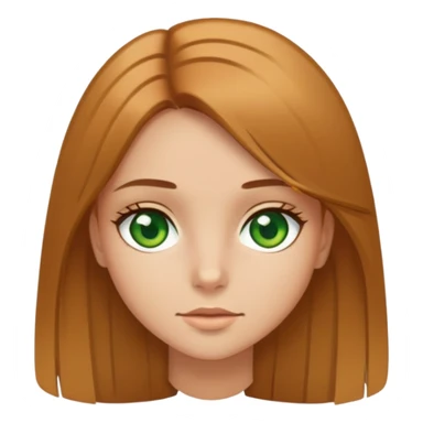 Green eyed girl with golden brown straight hair sticker