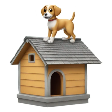 Dog on a house roof  sticker