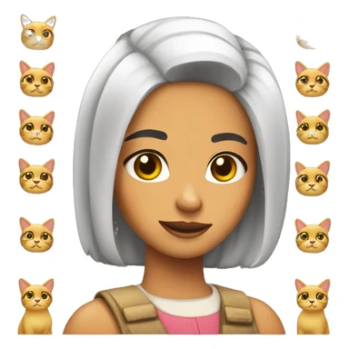 Chica peliroja con orejas de gato sticker