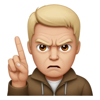 mad with middle finger sticker