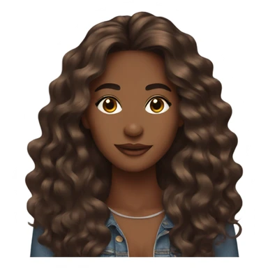 insta blogger brown skin long wavy hair sticker