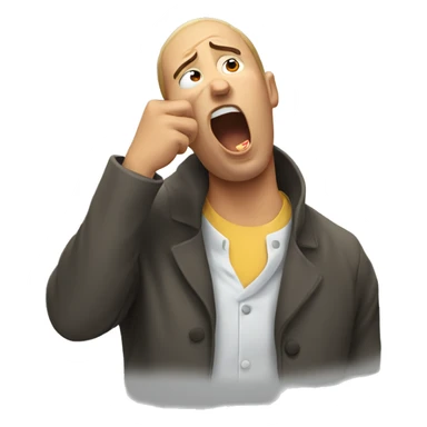 a man yawning sticker