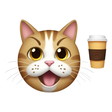 Cat that drank too much coffee sticker