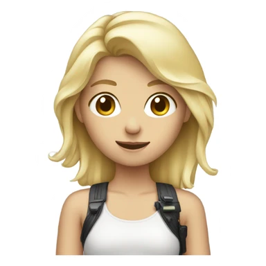 Blonde girl holding camera sticker