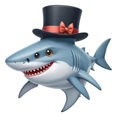 Shark with a top hat sticker