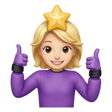 HD a smiling happy dancing toon star with both gloved hands doing thumbs up and blue background sticker