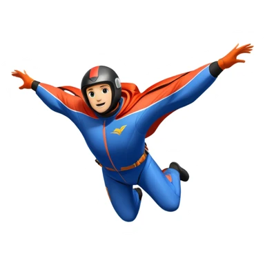 A wingsuit jumper soaring through the air between towering mountains, with the suit spread wide to catch the wind. The background features dramatic cliffs and expansive skies, emphasizing the thrill and freedom of base jumping in a stunning natural landscape. sticker