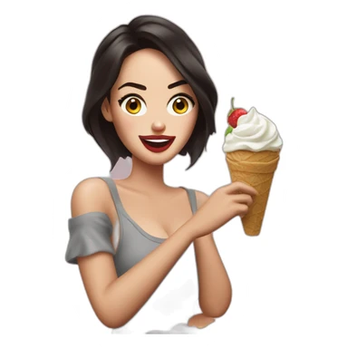 Megan Fox eat ice cream  sticker