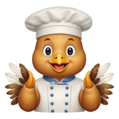 Gallina con ropa de chef con una cara de aprovacion sticker