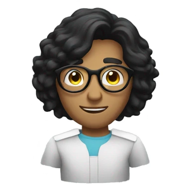 long black hair guy with circle eyewear sticker