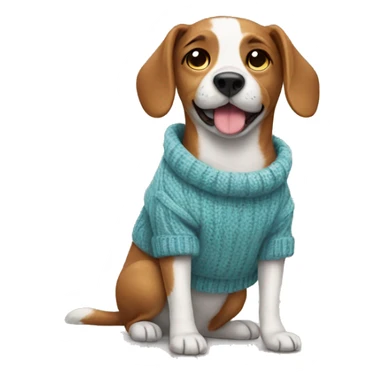 Dog wearing sweater sticker
