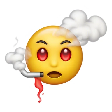 emoji with red eyes blowing smoke  sticker