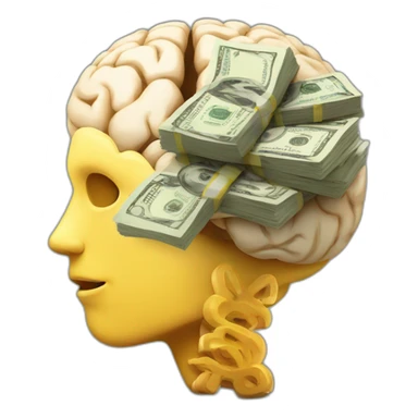 brain and money sticker