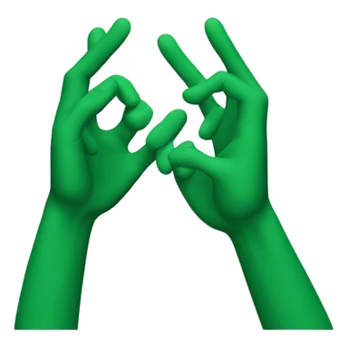 green raised hands sticker