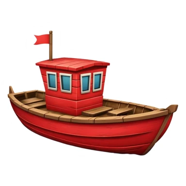 red boat in cartoon  sticker