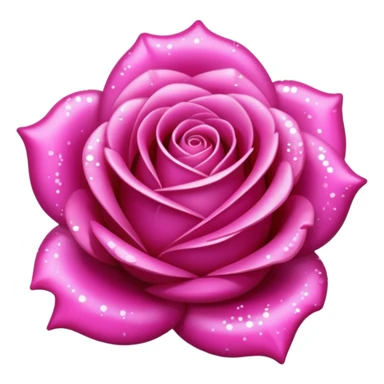 glitter baby fucsia rose sticker
