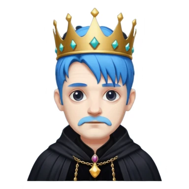 blue haired old goth king sticker