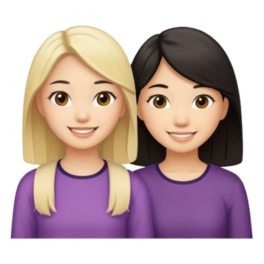 Two girl best friends one Asian the other blonde sticker