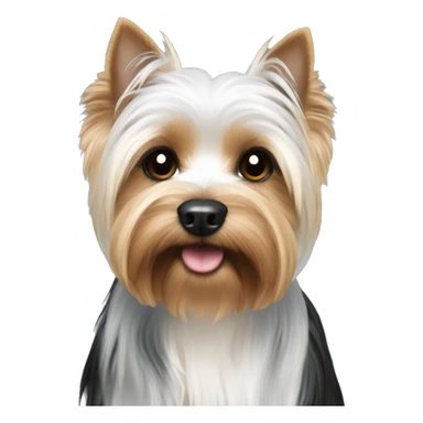 White and black yorkie sticker